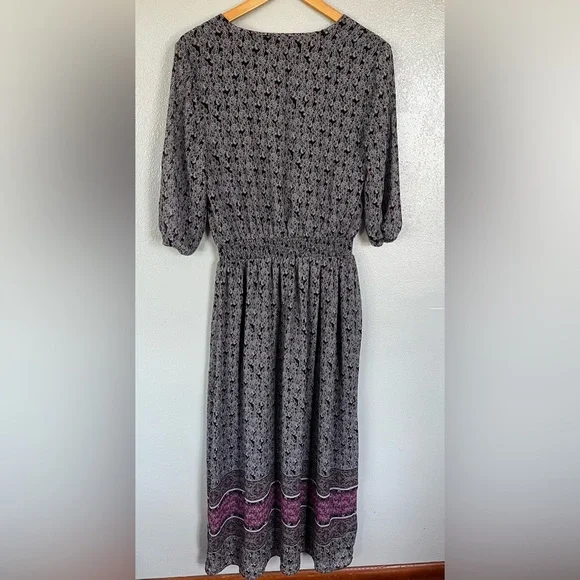 Westport Black and Pink Floral Long Sleeve Dress - Picture 7 of 9